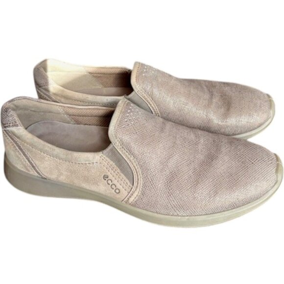 Ecco Soft 5 Slip On Leather Comfort Shoes - Warm Gray/Moon Rock - 39 (8.5) - Picture 3 of 9